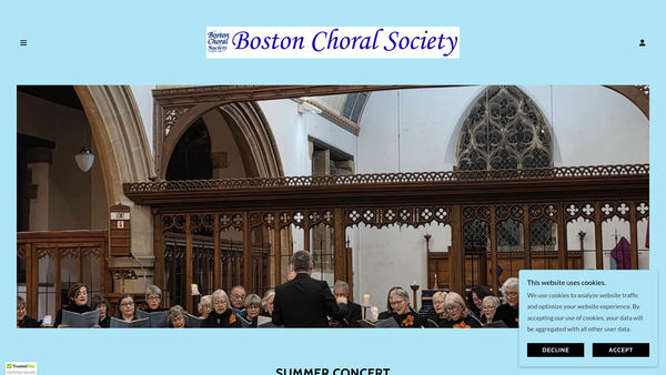 Screenshot of the Boston Choral Society website