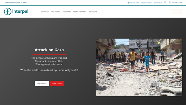 Screenshot of the Palestinians Relief And Development Fund website