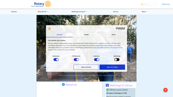 Screenshot of the Rotary Club Of Westhoughton Charitable Trust website