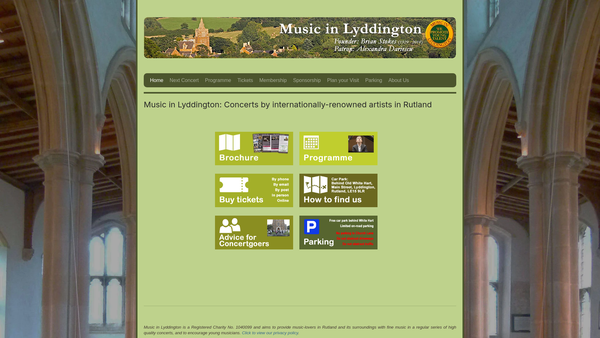 Screenshot of the Music In Lyddington website
