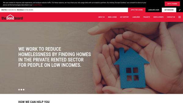 Screenshot of the The Bond Board Limited website