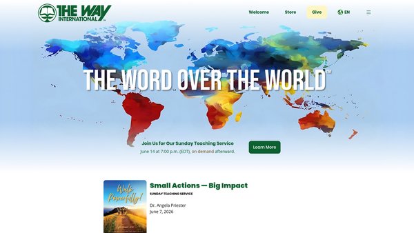 Screenshot of the The Way International (UK) Limited website