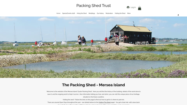 Screenshot of the Packing Shed Trust website