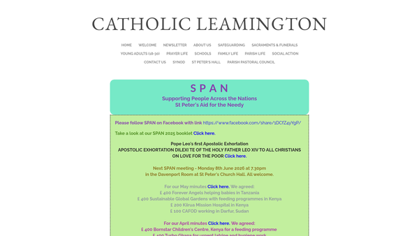 Screenshot of the St Peter's Aid For The Needy website