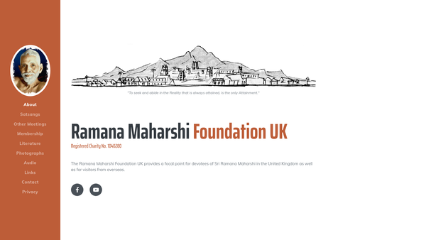 Screenshot of the Ramana Maharshi Foundation U.K. website