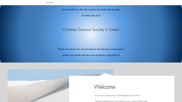 Screenshot of the Christian Science Society, Exeter website