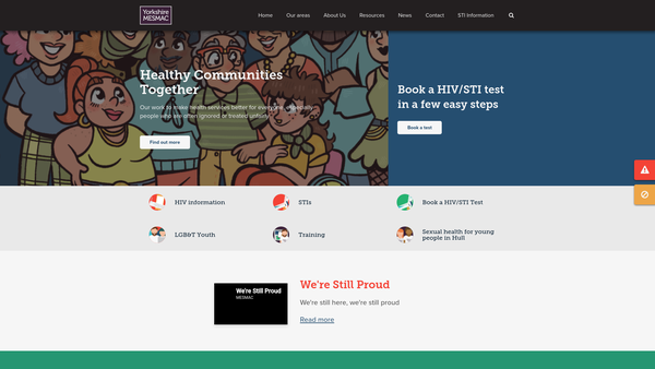 Screenshot of the Yorkshire Mesmac website