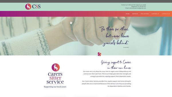 Screenshot of the Carers Sitter Service (Stamford Bourne And Deepings) website
