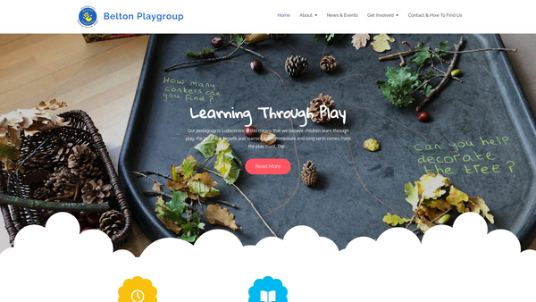 Screenshot of the Belton Playgroup website