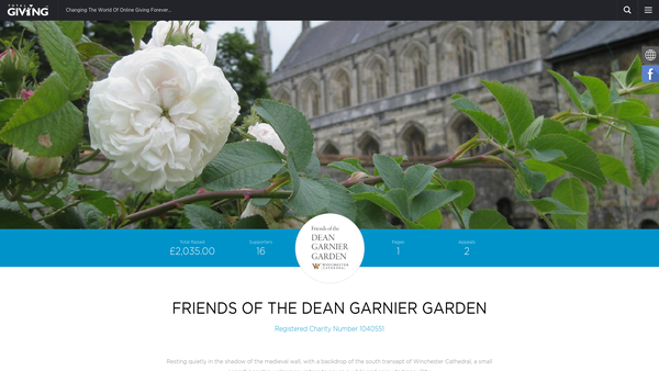 Screenshot of the Friends Of The Dean Garnier Garden website