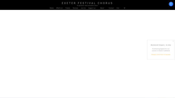 Screenshot of the Exeter Festival Chorus website
