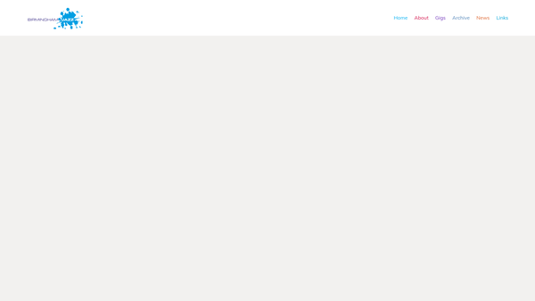 Screenshot of the Birmingham Jazz website