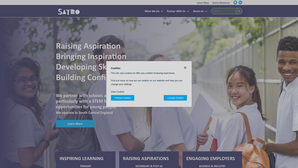 Screenshot of the Surrey Satro website