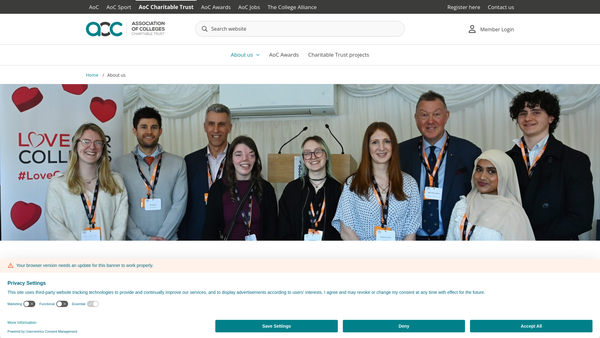 Screenshot of the The Association Of Colleges Charitable Trust website