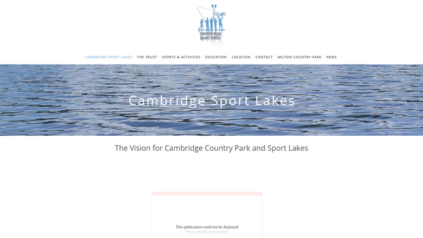 Screenshot of the Cambridge Sport Lakes Trust website