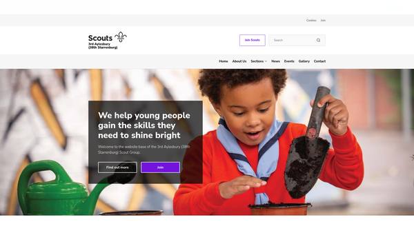 Screenshot of the 3rd Aylesbury Scout Group website