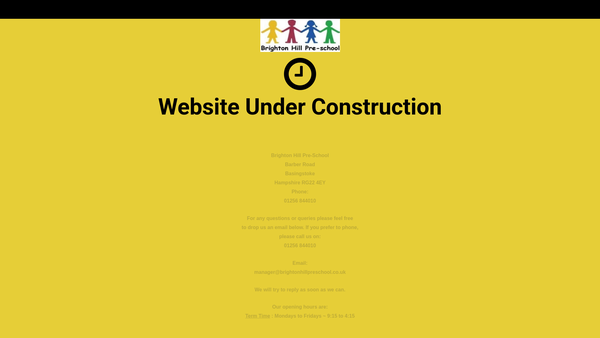 Screenshot of the Brighton Hill Pre-School website
