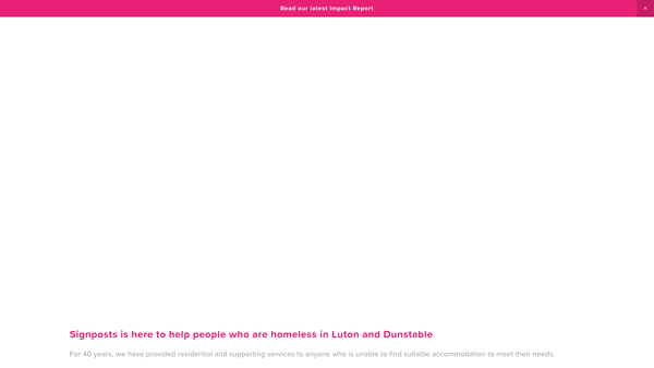 Screenshot of the Signposts (Luton) website