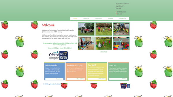 Screenshot of the Tytherington Preschool website