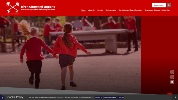 Screenshot of the Birch School Parents And Friends Association website