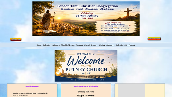 Screenshot of the London Tamil Christian Congregation website