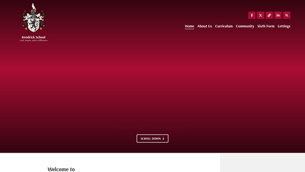 Screenshot of the Kendrick School Fund website