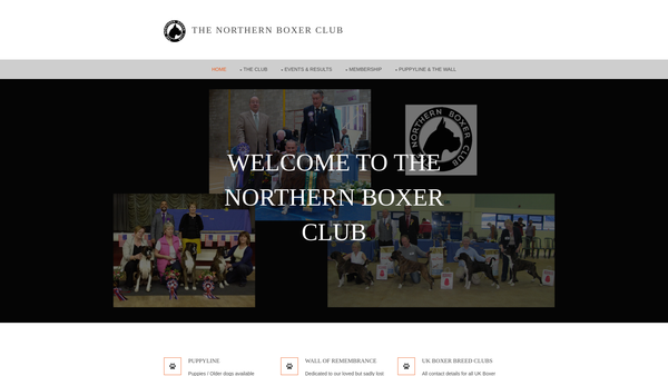 Screenshot of the The Northern Boxer Club Rescue Trust website