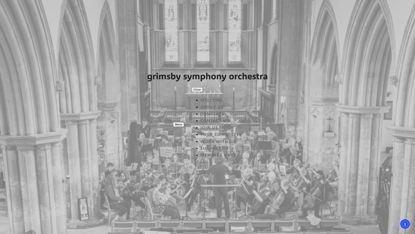Screenshot of the Grimsby Symphony Orchestra website