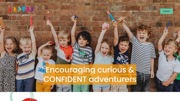 Screenshot of the Walkington Pre-School website