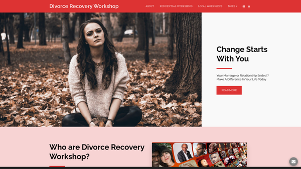 Screenshot of the Divorce Recovery Workshop website