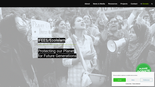 Screenshot of the The Islamic Foundation For Ecology And Environmental Sciences website