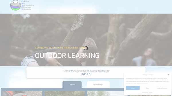 Screenshot of the Outdoor And Sustainability Education Specialists (Oases) Limited website