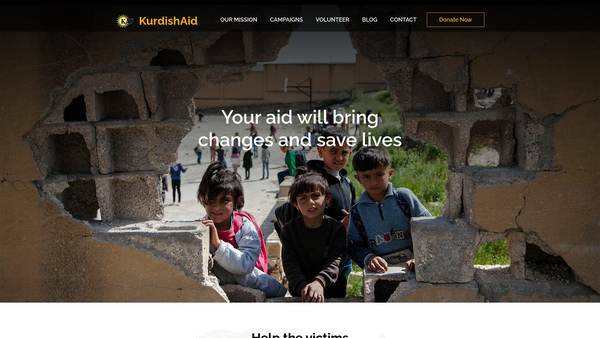 Screenshot of the The Kurdish Aid Foundation website