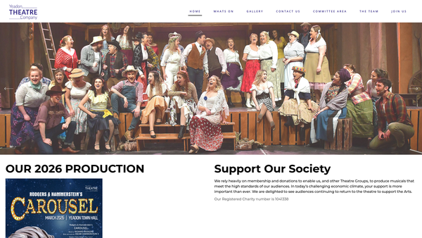 Screenshot of the Yeadon Theatre Company website