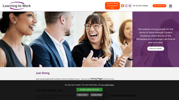 Screenshot of the Learning To Work (South East) Limited website