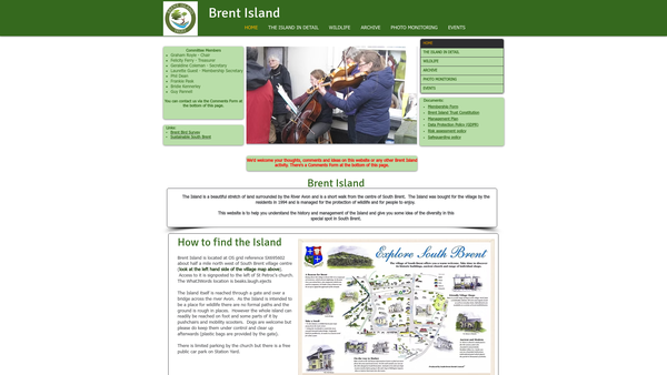 Screenshot of the Brent Island Trust website