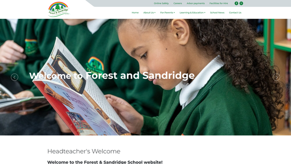Screenshot of the Forest And Sandridge C E School Parent Teachers Association website