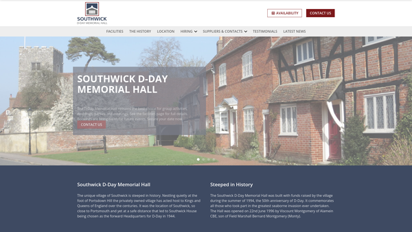 Screenshot of the The D-Day Memorial Hall, Southwick And Widley. website