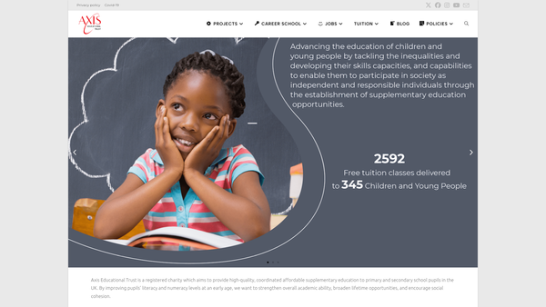 Screenshot of the The Axis Educational Trust website