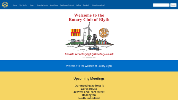 Screenshot of the Rotary Club Of Blyth website