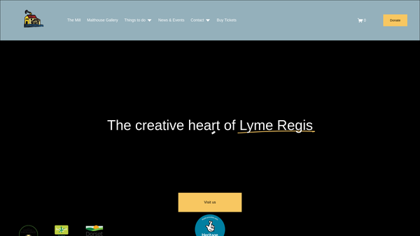 Screenshot of the The Town Mill Trust Lyme Regis website