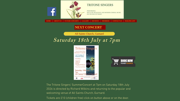 Screenshot of the The Tritone Singers website