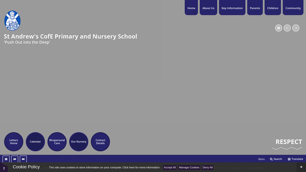 Screenshot of the Skegby St Andrew's School Fund website