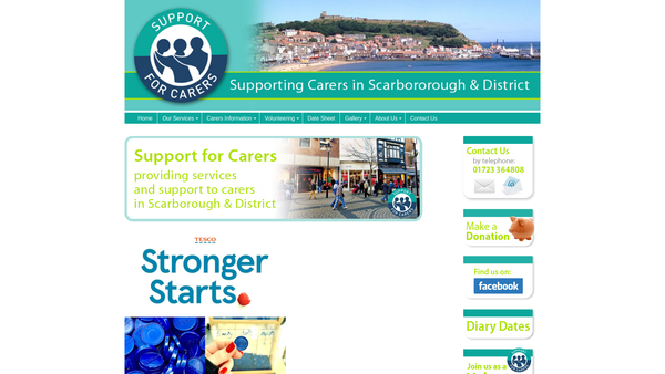 Screenshot of the Support For Carers (Scarborough And District) website