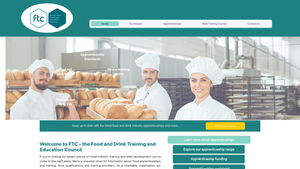 Screenshot of the The Food And Drink Training And Education Council Limited website