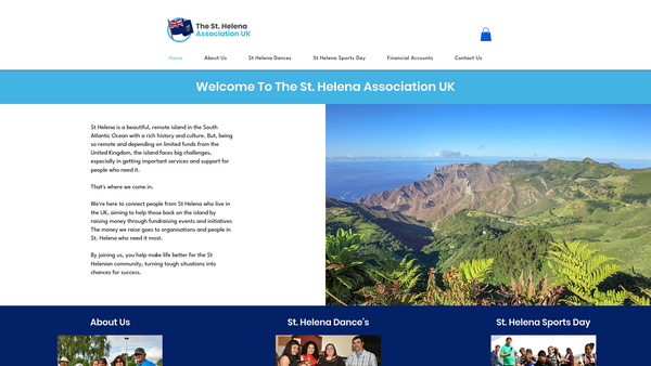 Screenshot of the St Helena Association (UK) website