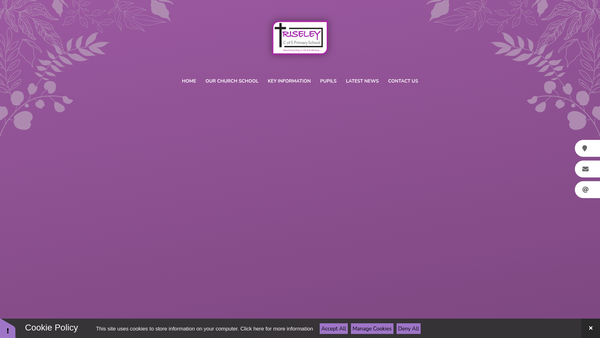 Screenshot of the RISELEY C of E PRIMARY SCHOOL PARENT TEACHER ASSOCIATION website
