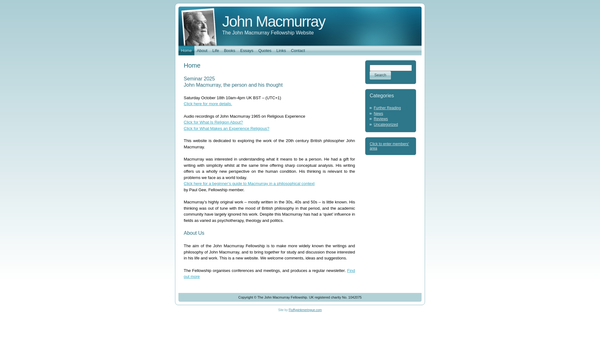 Screenshot of the The John Macmurray Fellowship website