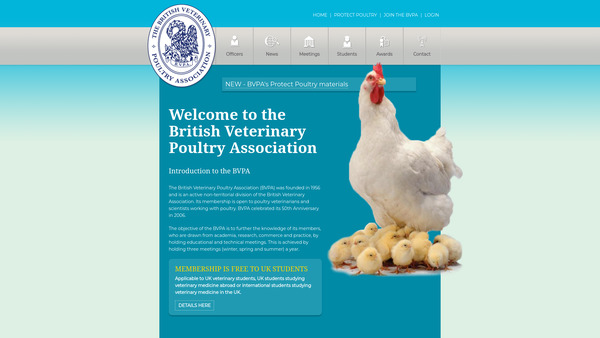 Screenshot of the The British Veterinary Poultry Association Trust Fund website
