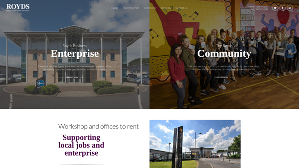 Screenshot of the Royds Community Association website